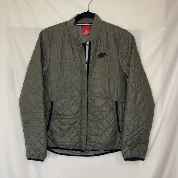 Nike Jackets & Blazers - Nike Women's Size XS Quilted Primaloft Puffer Jacket Green Sporty Winter Bomber